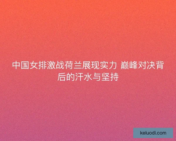中国女排激战荷兰展现实力 巅峰对决背后的汗水与坚持